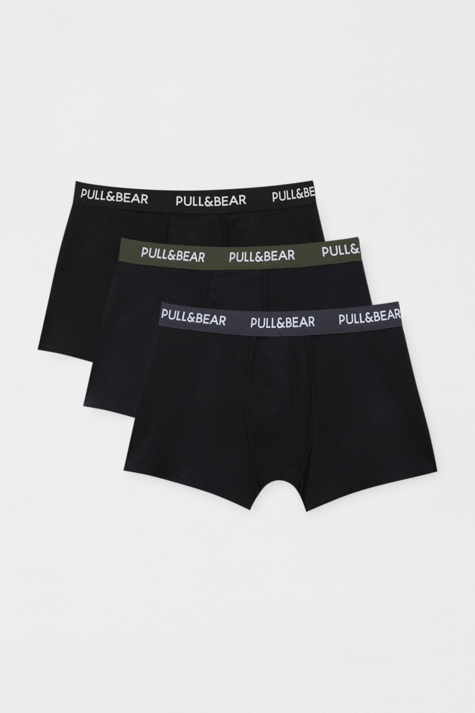 Pacote com 3 cuecas boxer básicas com cós com logotipo - Variadas