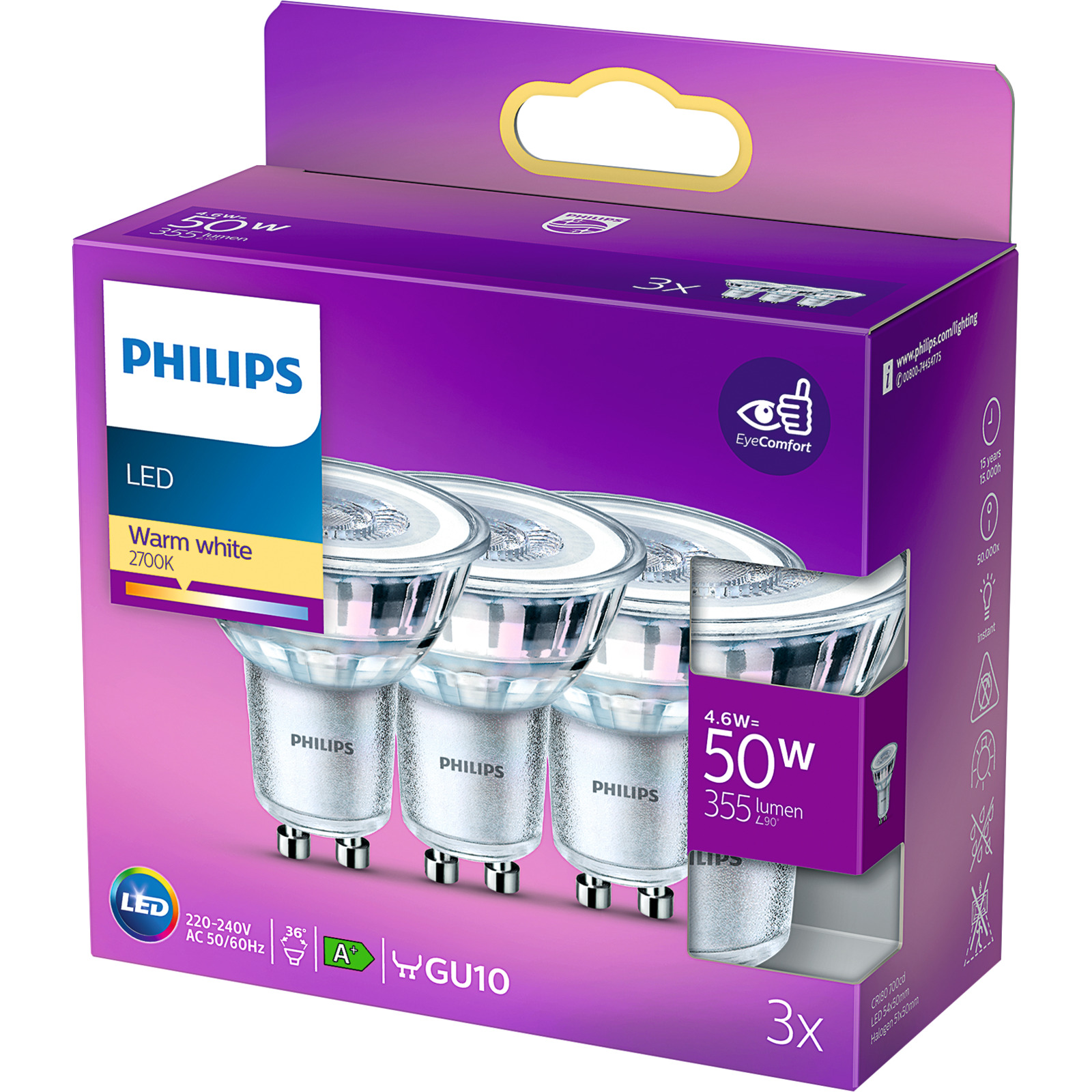 Philips Leuchtmittel LED 50WGU10 Triopack SRT6
