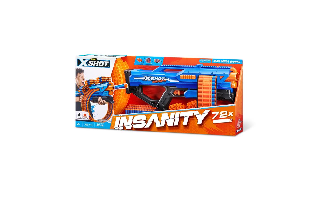 X-shot Insanity Mad Mega Barrel met 72 darts