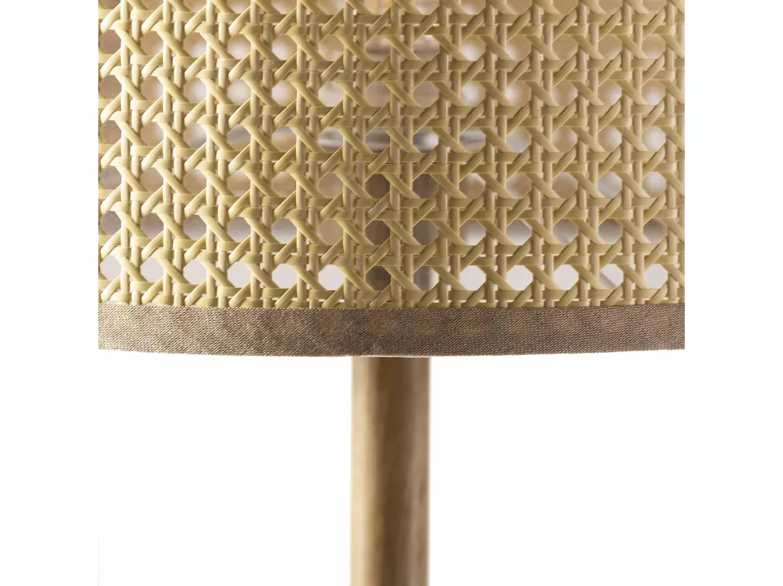 Lampadaire Keiko métal imitation bois, hauteur 161 cm