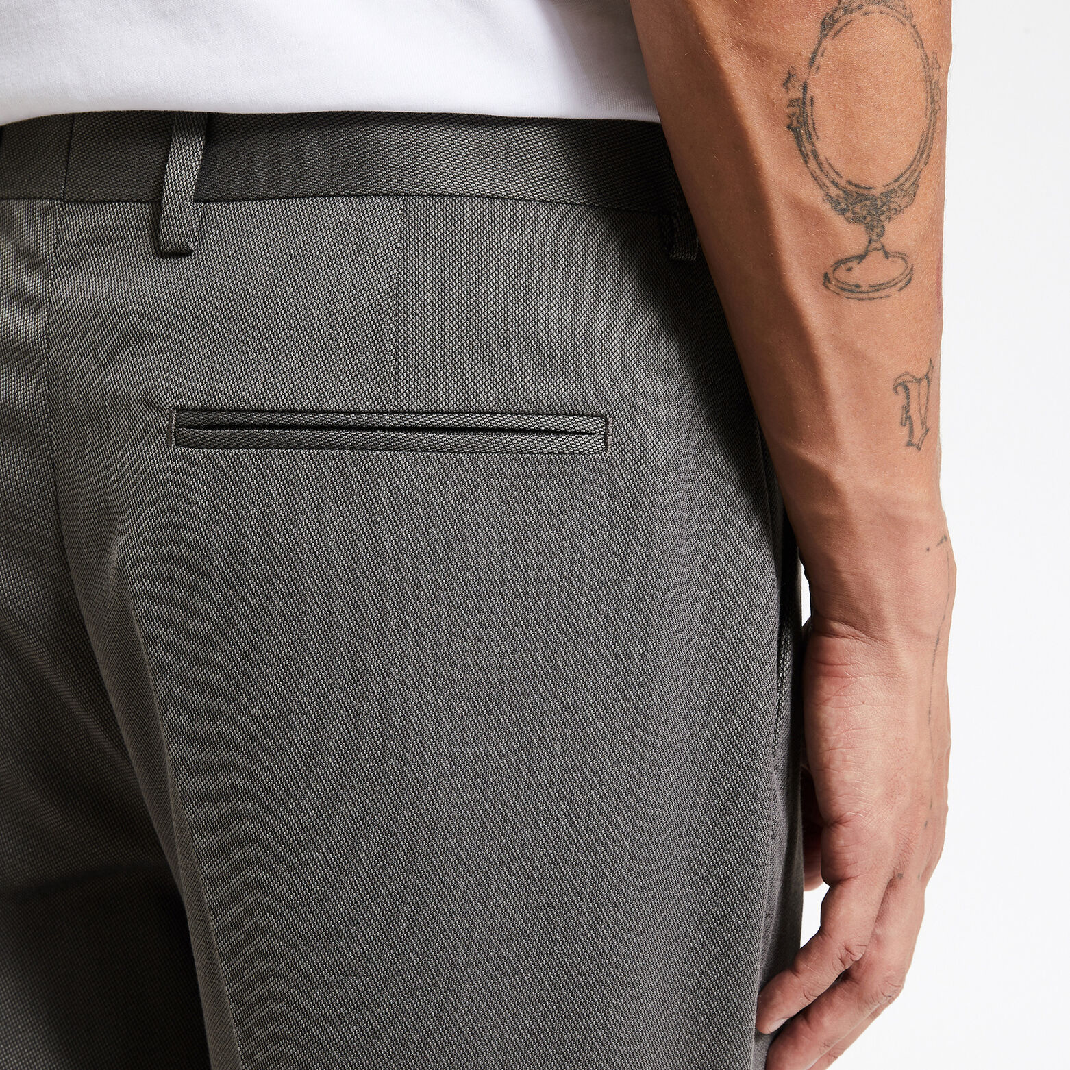 Pantalon de costume uni slim Gris foncé