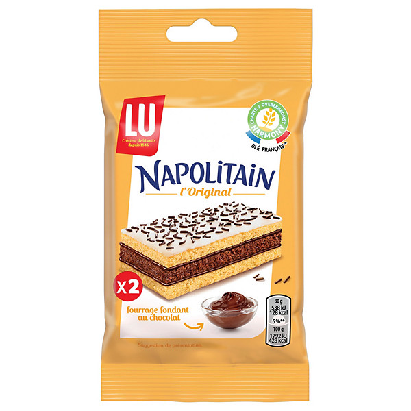 LU Napolitain Classic - Lot de 24 paquets de 2 gâteaux pocket 60 g