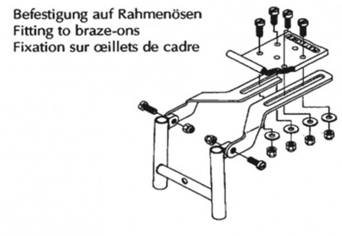 Pletscher Gepäckträgerbefestigung auf Rahmenösen 165mm kaufen | Bike-Discount