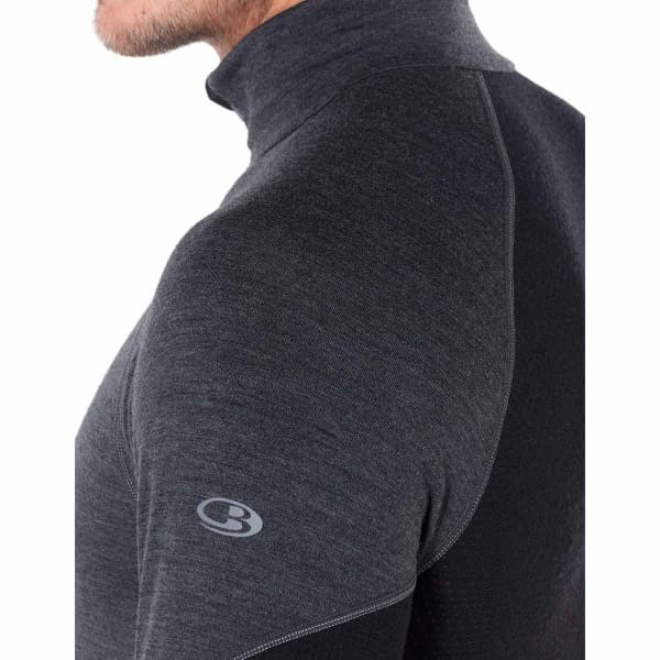 T-shirt thermique ICEBREAKER MENS 260 ZONE LS HALF ZIP JET HEATHER/BLACK