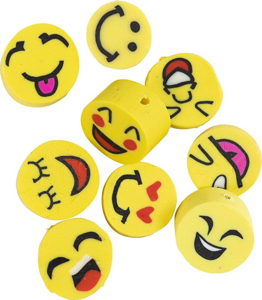 Figurperler - Smiley - Ø 10 MM - Hulstr. 1,5 MM - 200 Stk