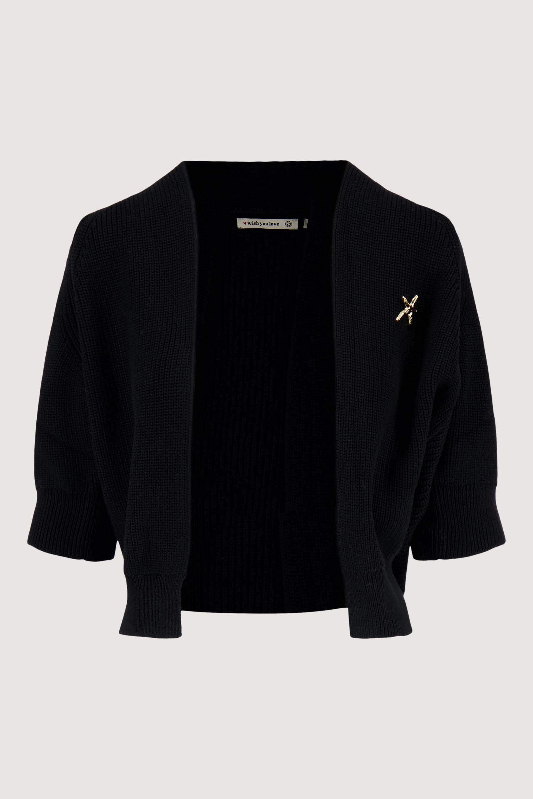 vest met vleermuis mouwen met broche