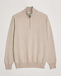 Piacenza Cashmere Cashmere Half Zip Sweater Beige