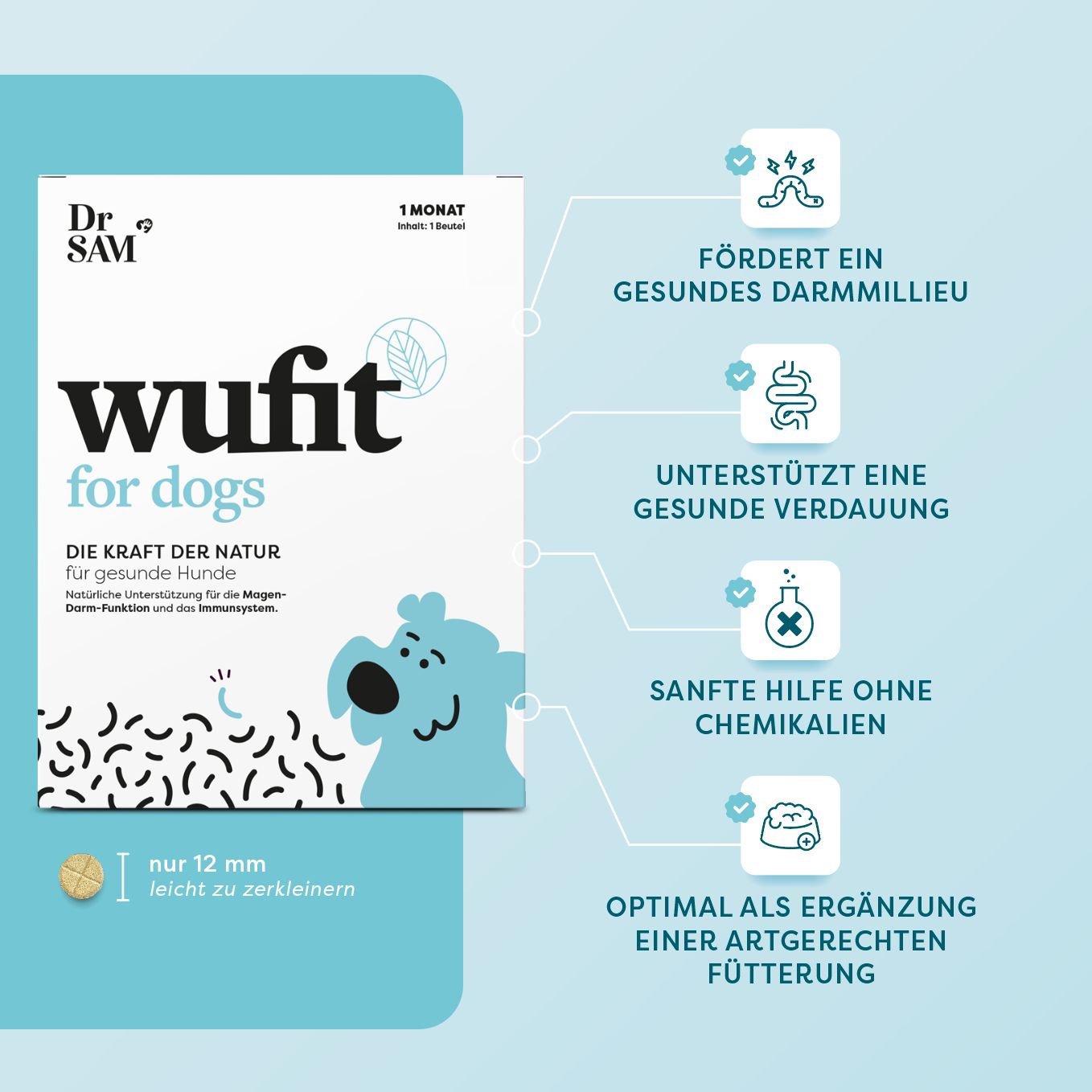 Dr.SAM Wufit Dog L - Unterstützung der Magen&Darm Funktion nach einem Wurmbefall