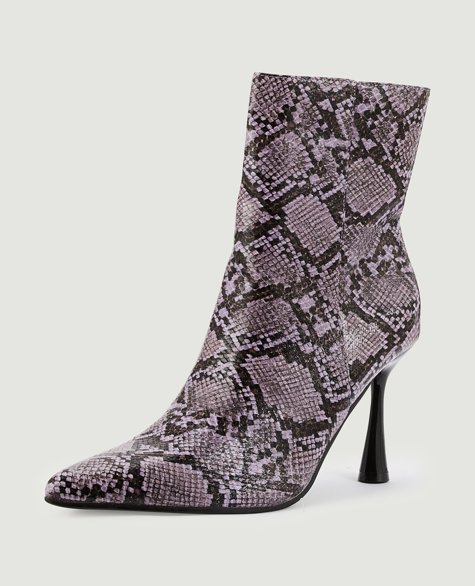 Boots pointues effet serpent - Lilas