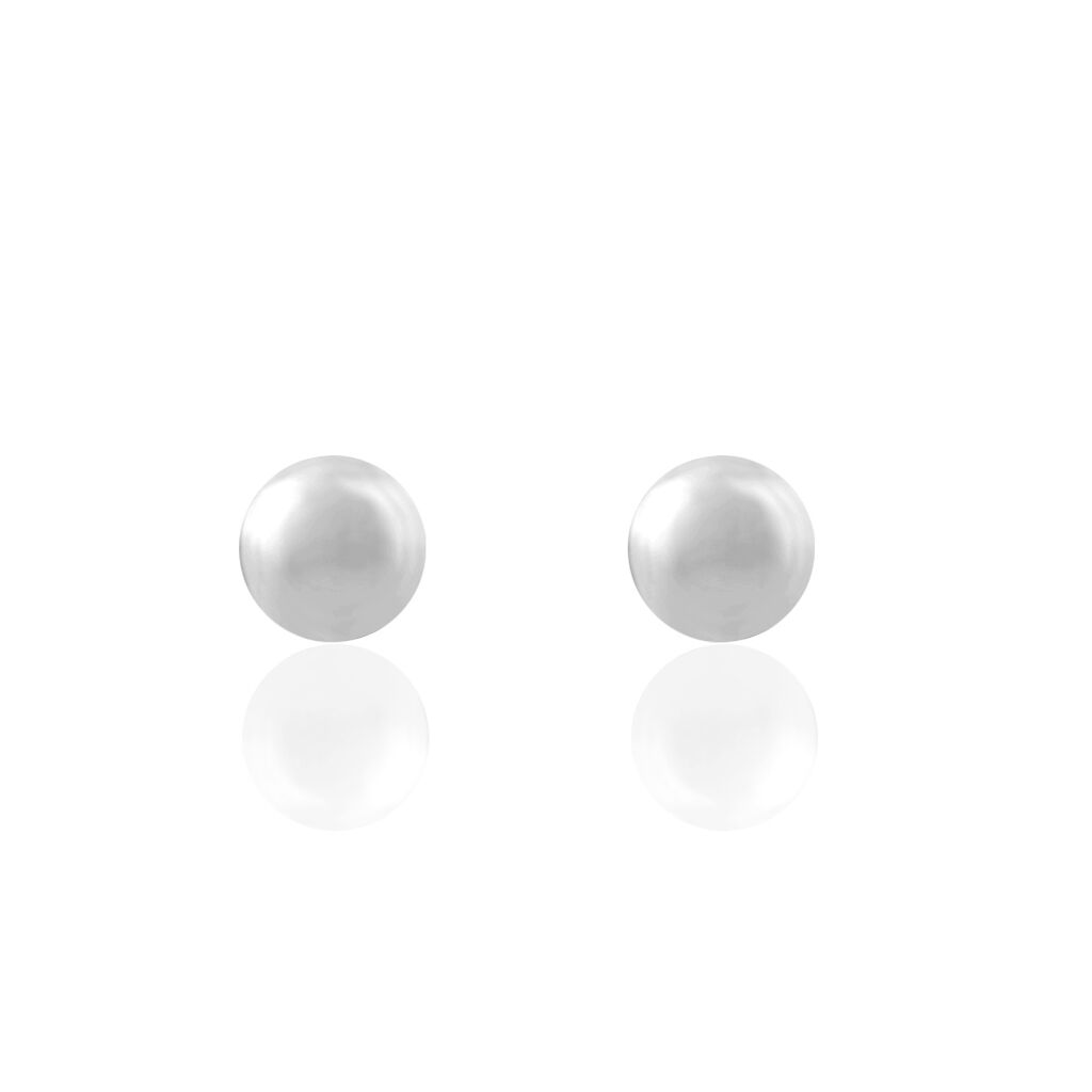 Boucles D'oreilles Puces Bilou Acier Blanc