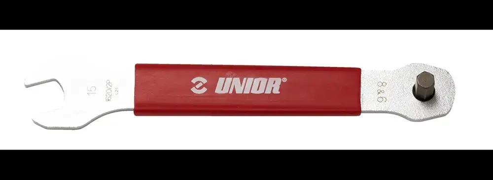 Unior 3 in 1 Pedaalsleutel 6/8/15mm Rood
