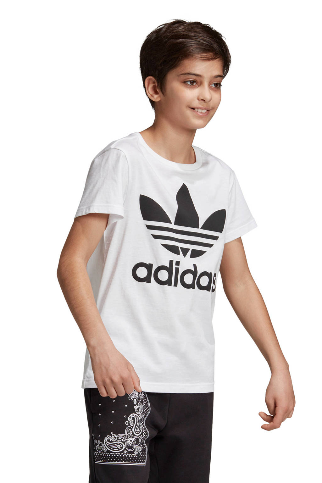 adidas T-shirt Trefoil wit/zwart