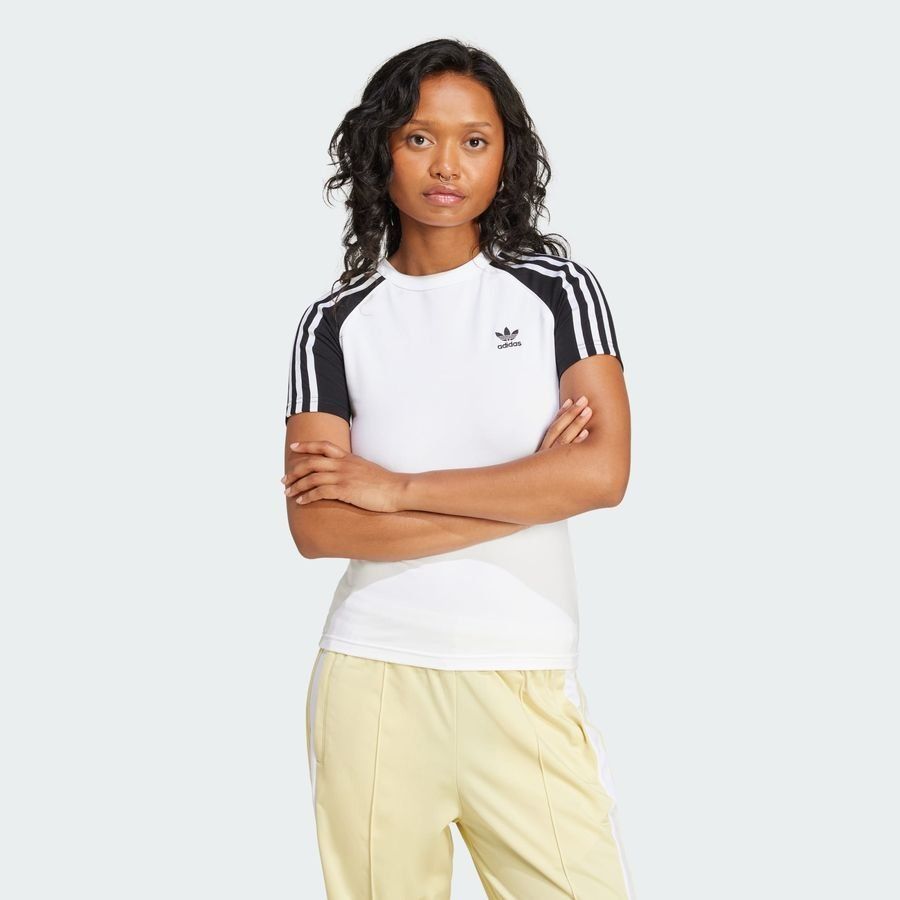 Adidas Original T-shirt slim manches raglan 3 bandes Adicolor