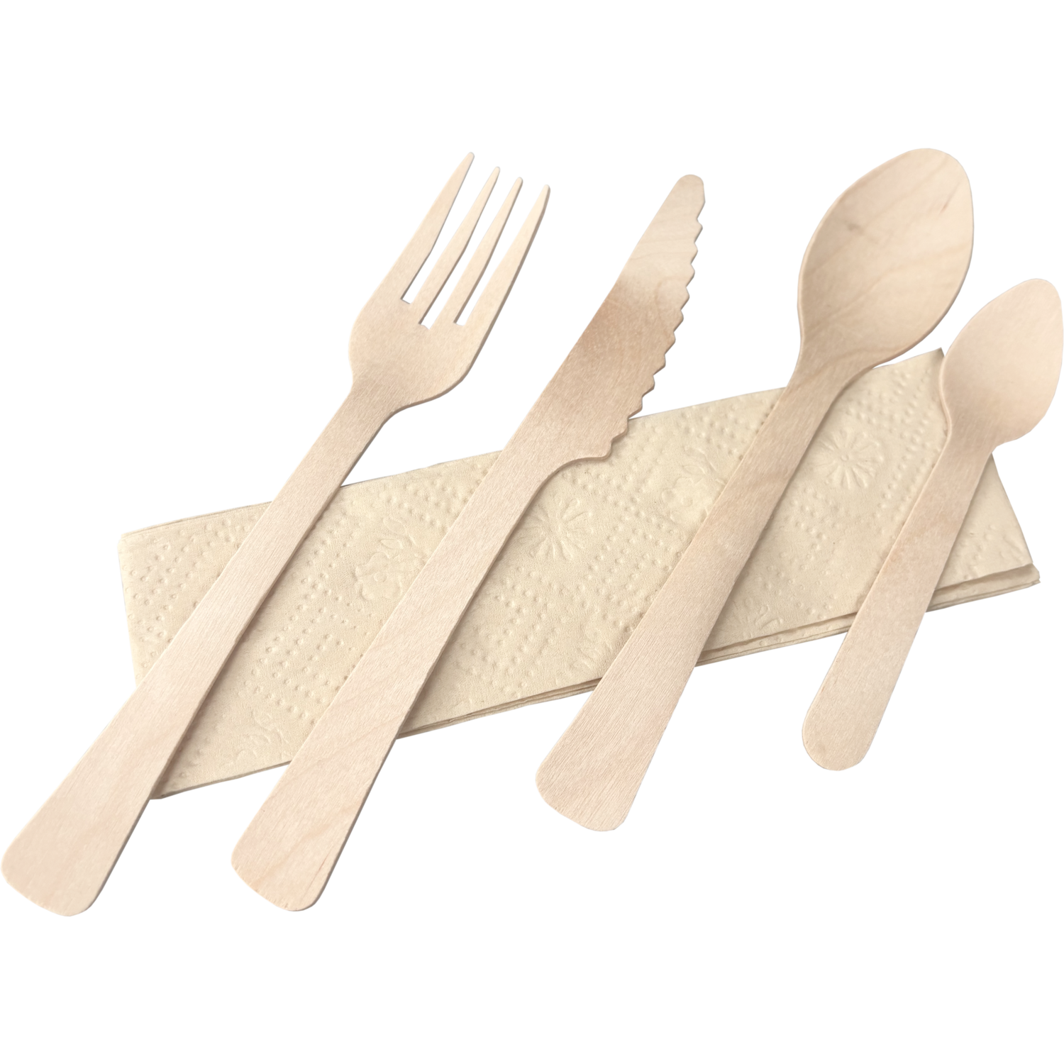 Depa Bestekset, incl. servet, hout, 160mm, naturel