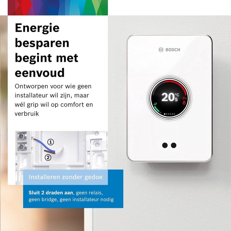 Bosch - EasyControl - Slimme Thermostaat - Wit - Bedraad