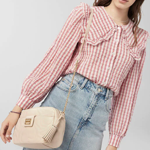 Bolsa de ombro pequena bege Kaos Dream