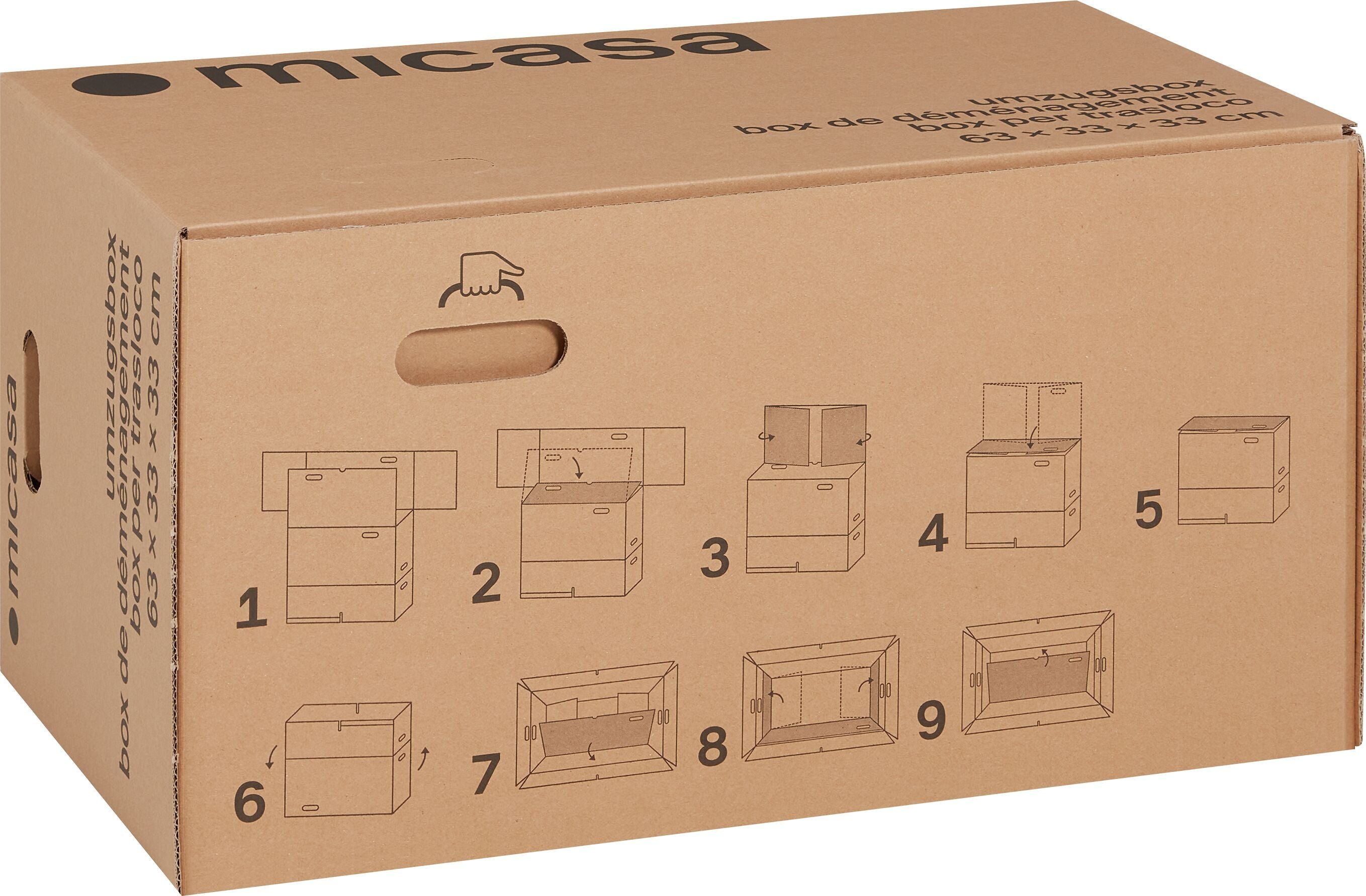 MOVE Umzugsbox - Braun / B: 63.0 cm x T: 33.0 cm x H: 33.0 cm