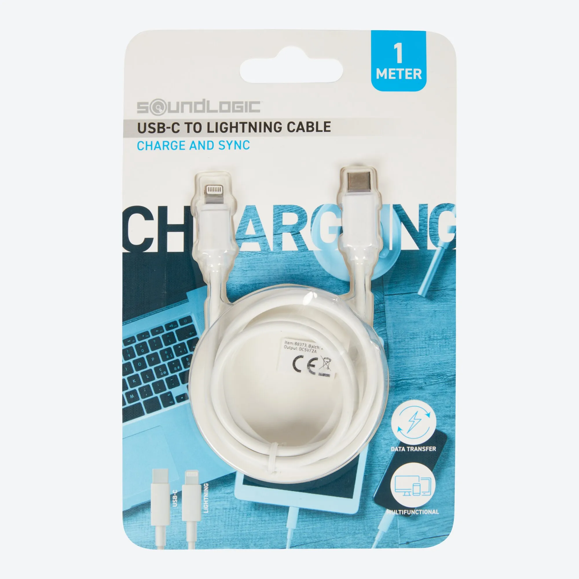 Soundlogic Ladekabel, USB-Type-C zu Lightning, ca. 1m