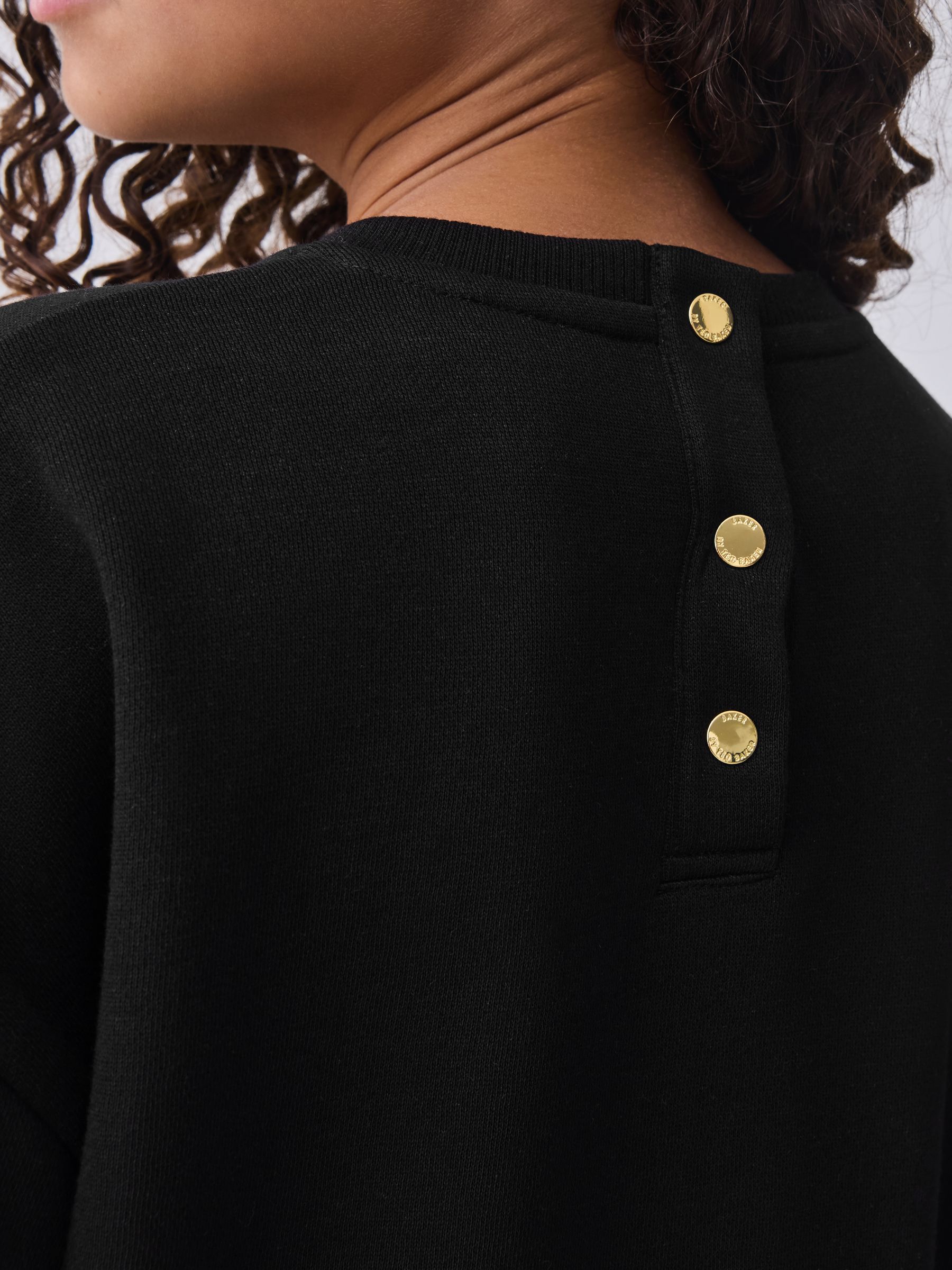 Zwart - Baker by Ted Baker Mesh Skirted Sweat Mockable Dress