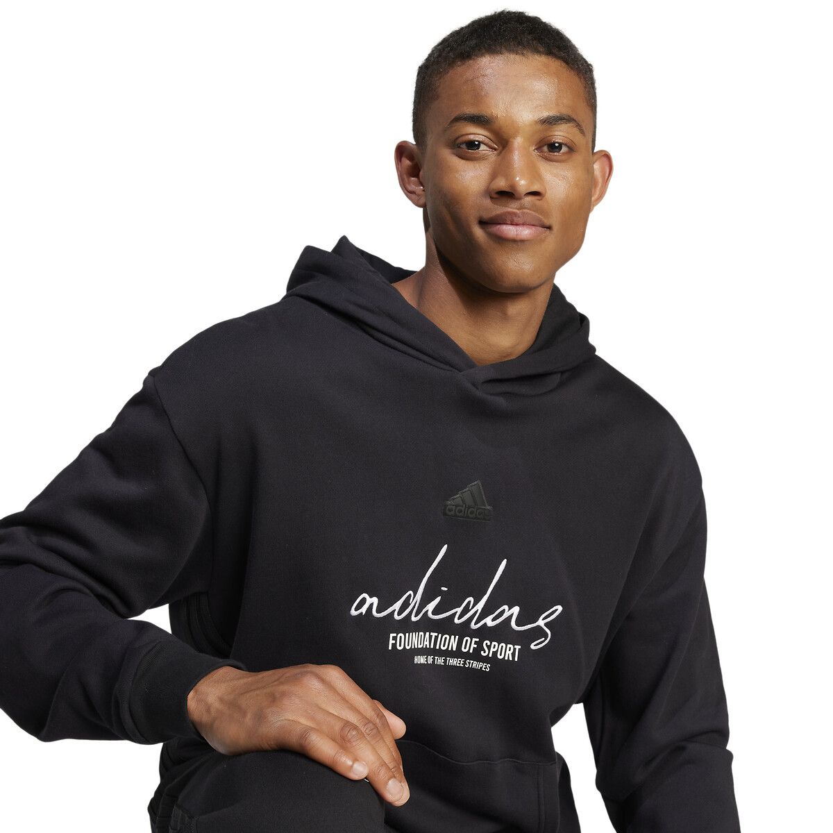 ROUPAS ESPORTIVAS ADIDAS<br>Moletom com capuz e logo duplo