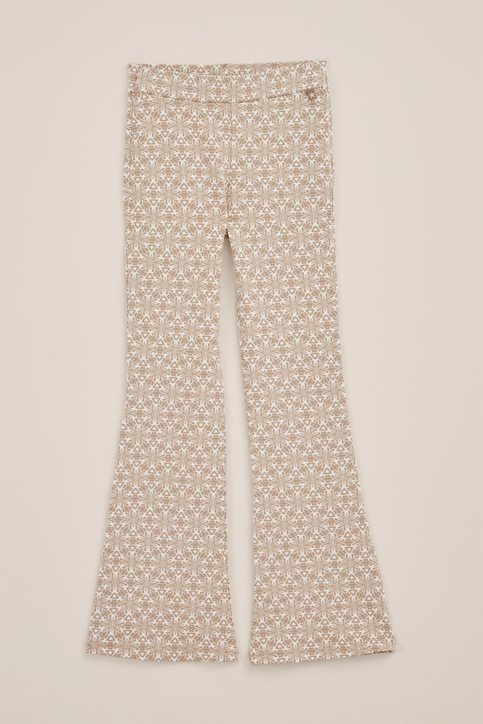 Meisjes flared legging met dessin WE Fashion Beige