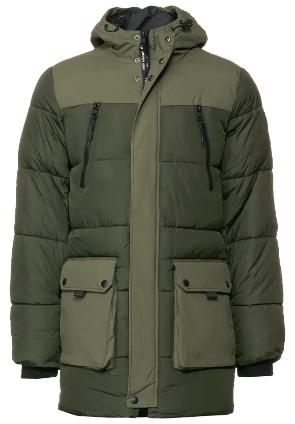 Longjacke mit 2-Wege Zipper - forest green