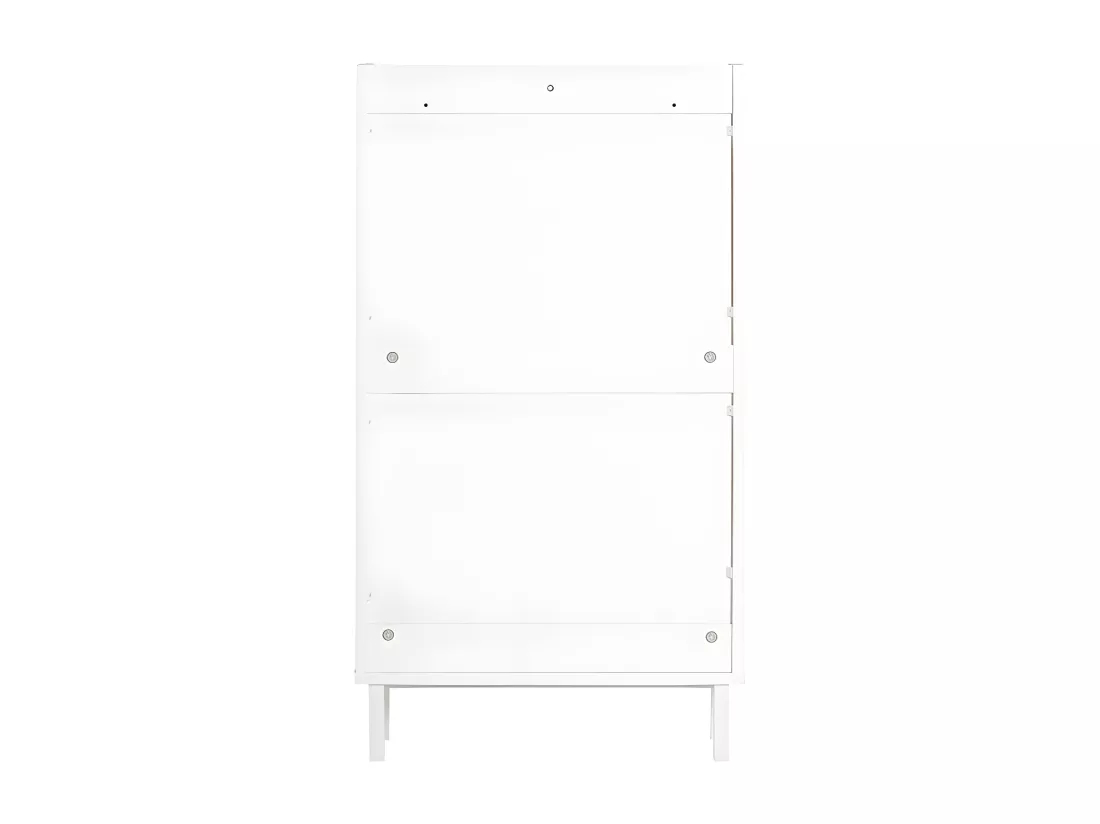 SoBuy Meuble à Chaussures Meuble de Rangement à Chaussures avec 2 Abattants Armoire à Chaussures Commode à Chaussures Meuble d'Entrée Rangement pour Chaussures – Blanc, 50x19x91 cm, FSR151-W