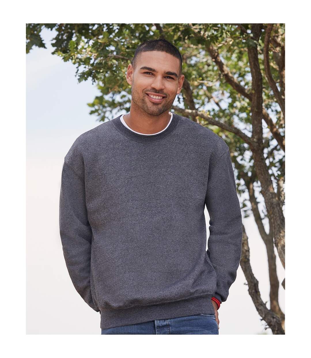 Fruit Of The Loom - Sweat - Homme (Bleu marine chiné) - UTBC365