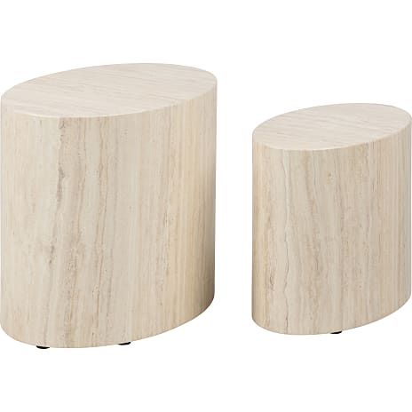 Mice sofabordssæt - beige marmorlook