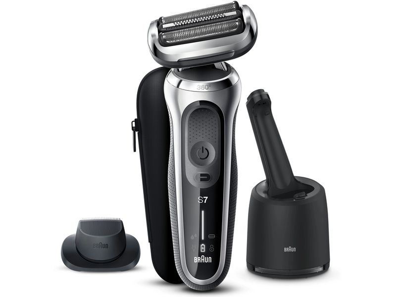 Braun Herrenrasierer Series 7 71-S7200cc mit Reinigungsstat Rasierapparat für die Nass- und Trockenrasur