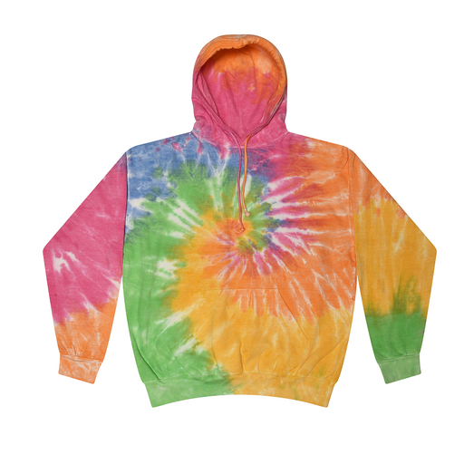 Moletom com capuz tie-dye arco-íris, Colortone