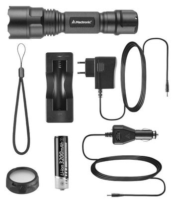 Lampe de poche Mactronic Œil Noir Haute Puissance-1000 lumens-Noir