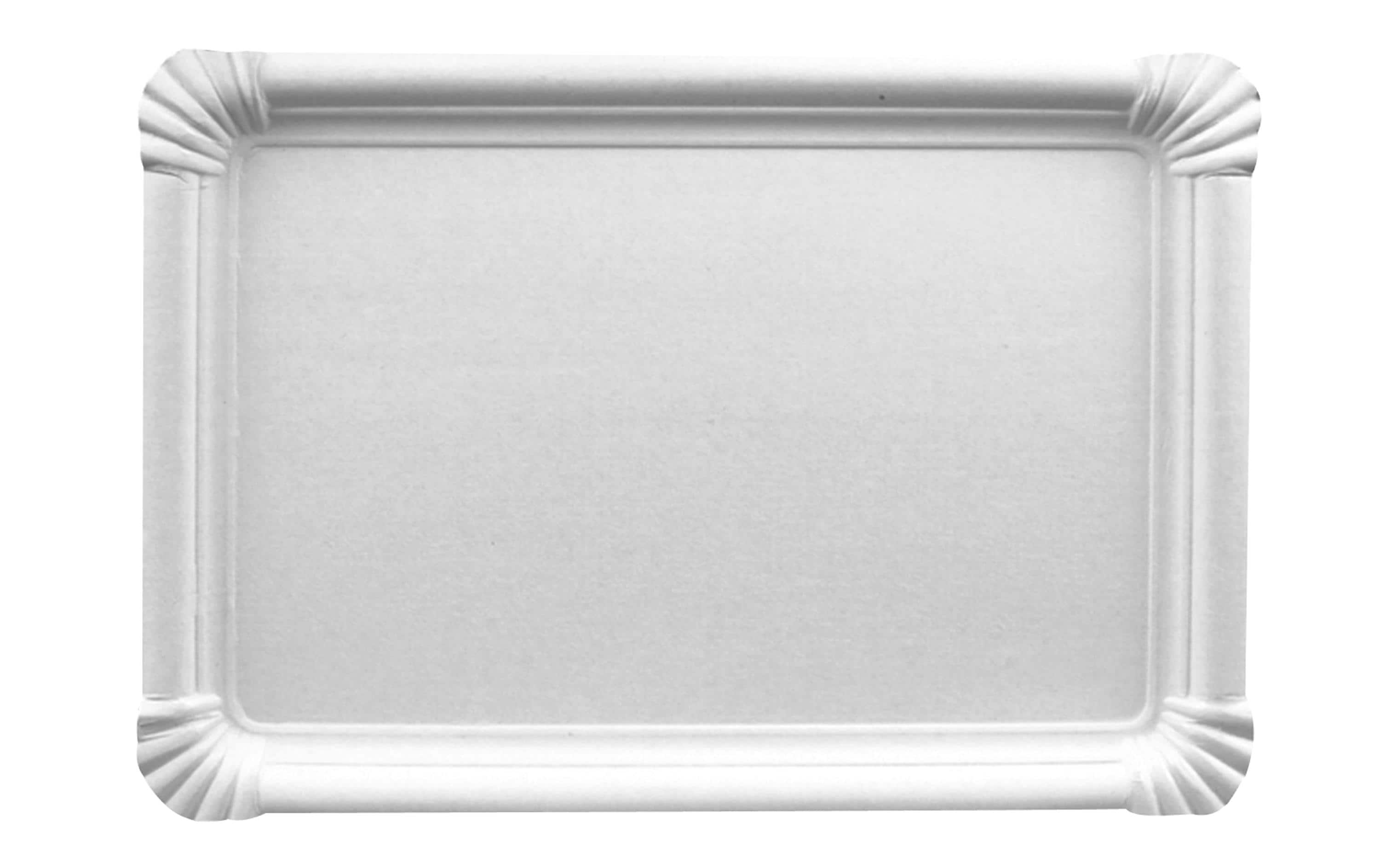 Einwegteller Pure 16.5 cm x 23 cm, 250 Stück, WeissFlacher Pappteller aus Frischfaserkarton