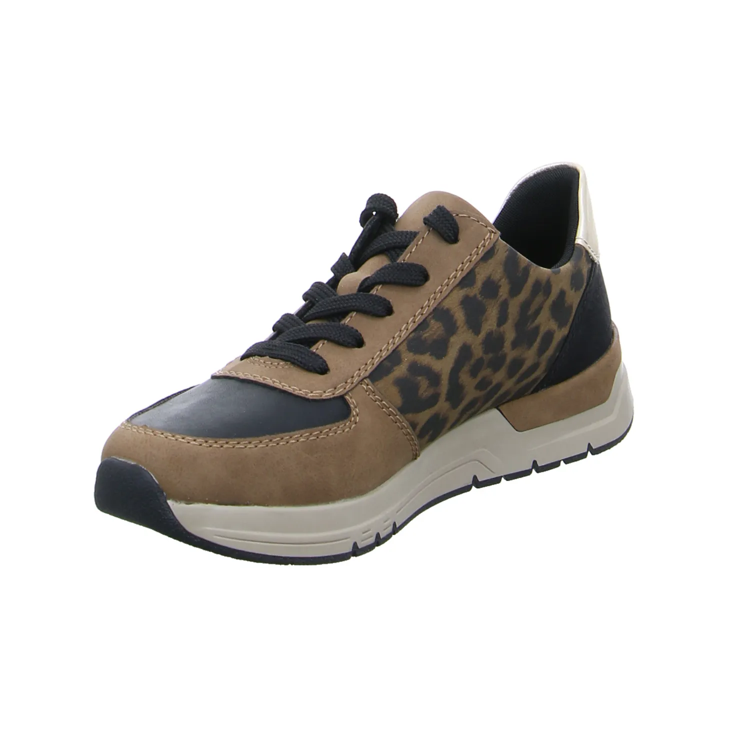 RIEKER Sneaker Beige Lederimitat  mit Wechselfussbett