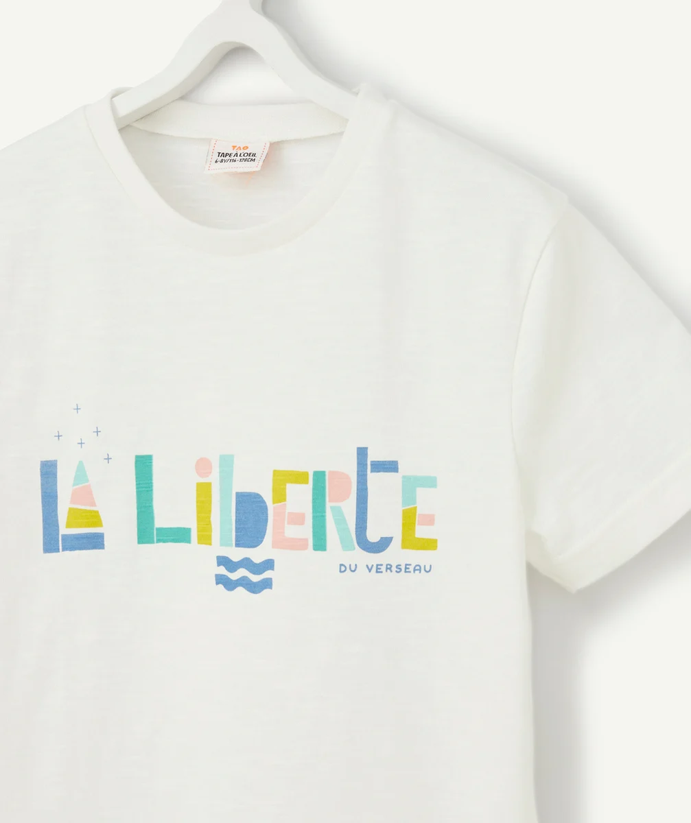COSMIC VIBES - T-SHIRT BLANC VERSEAU EN COTON BIO ENFANT