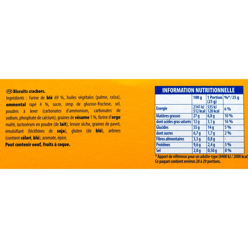 Assortiment de crackers extra-fins Tradition Belin - Boîte de 720 g
