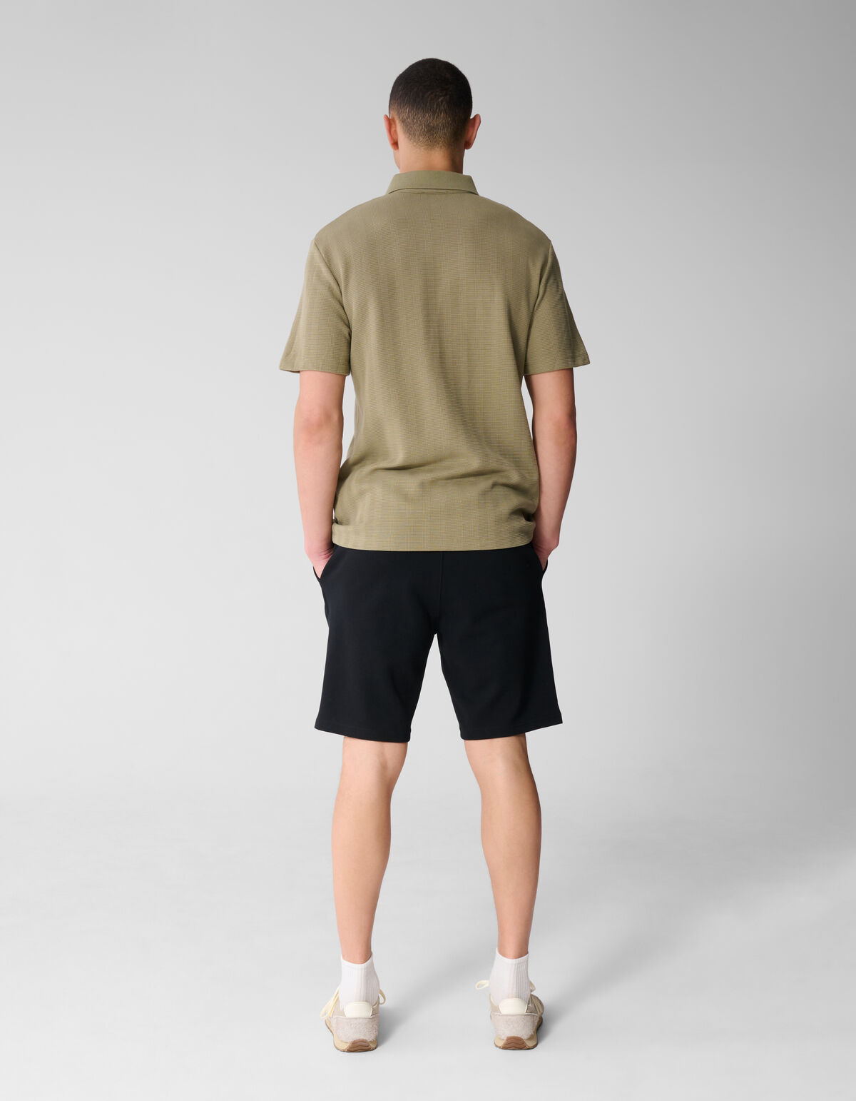 Waffle Stripe Polo Khaki
