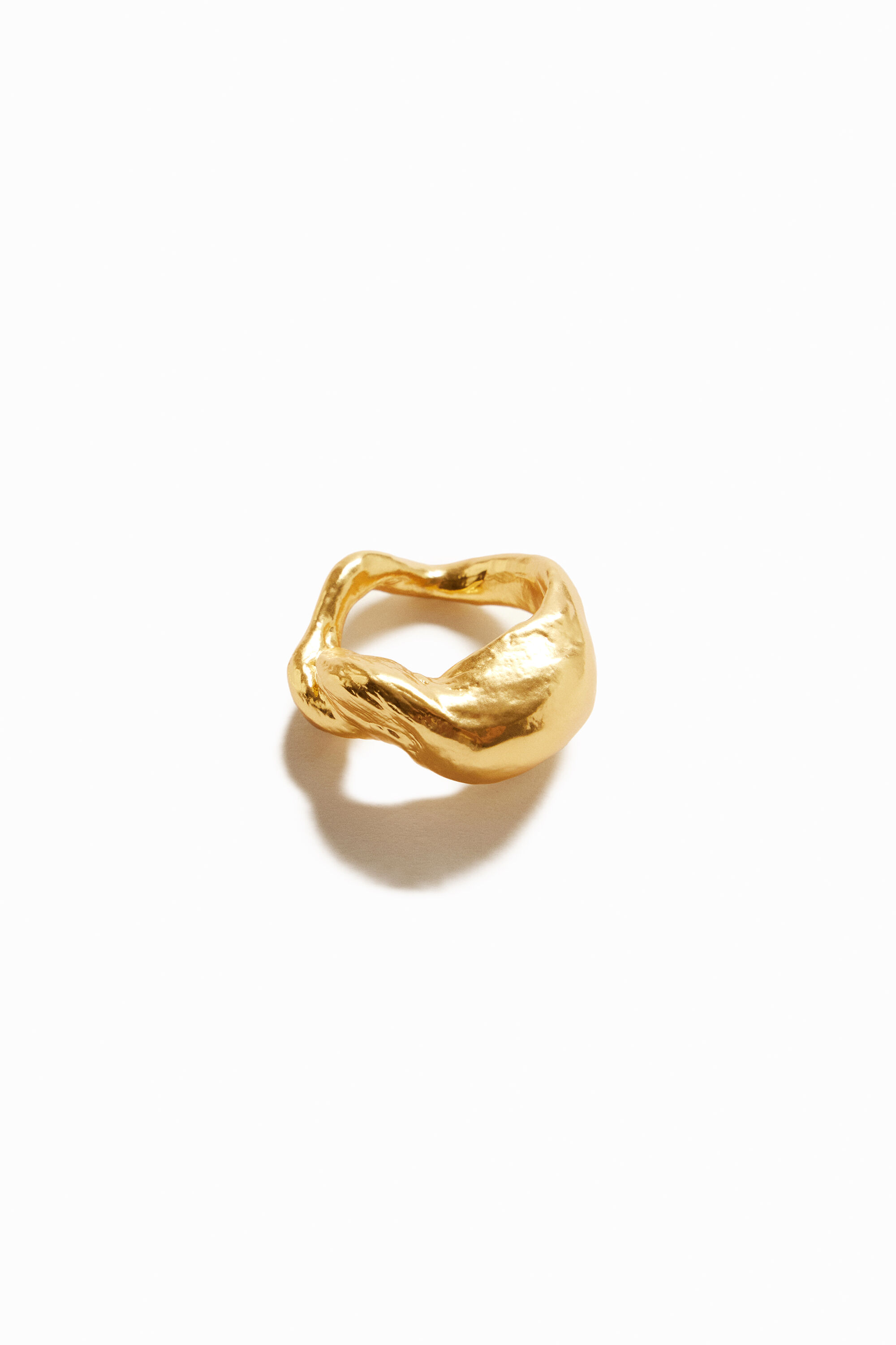 Bague formes organiques plaquée or Zalio