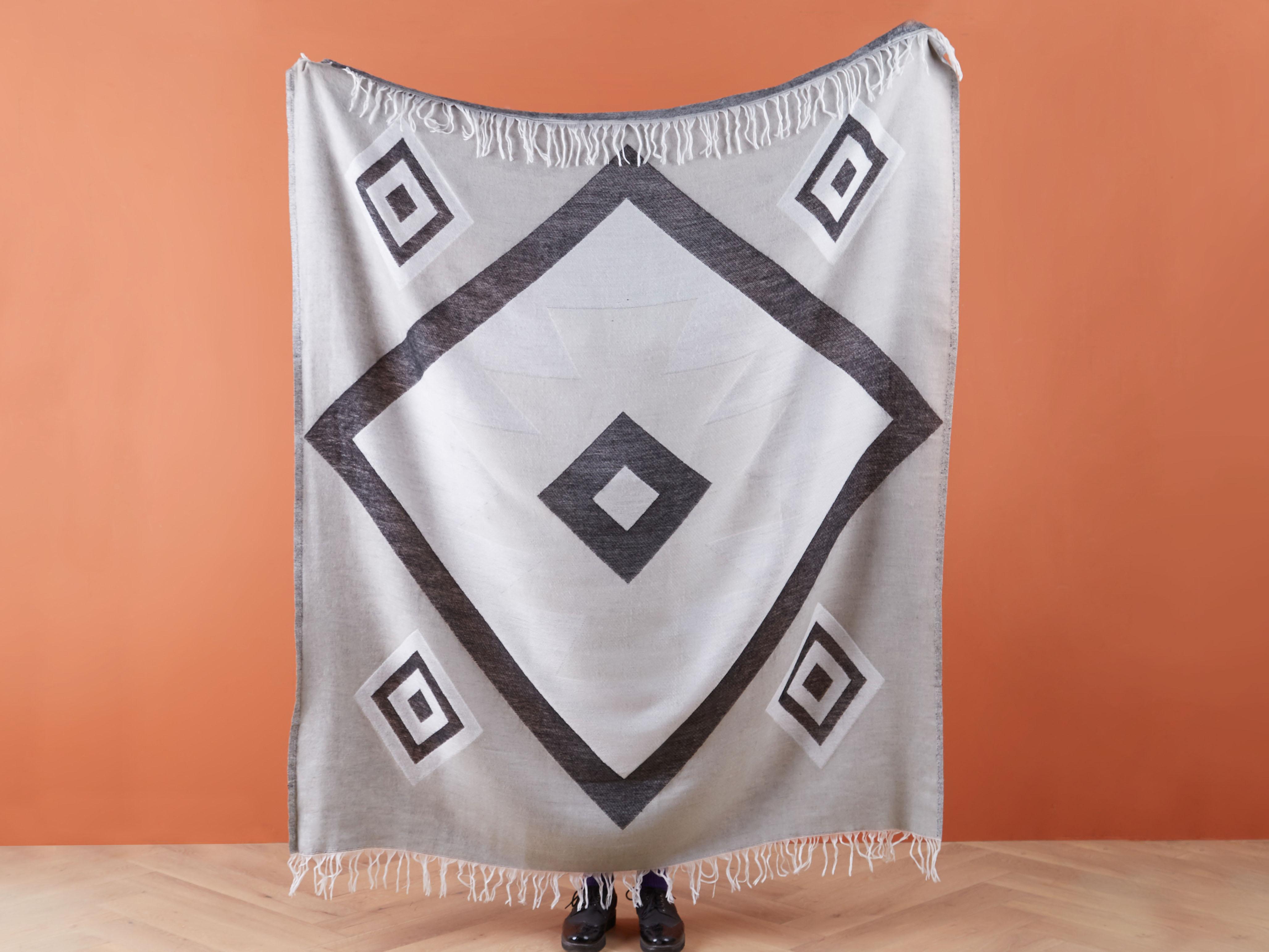 Plaid KATTIKE Stof 130 x 170 cm Grijs
