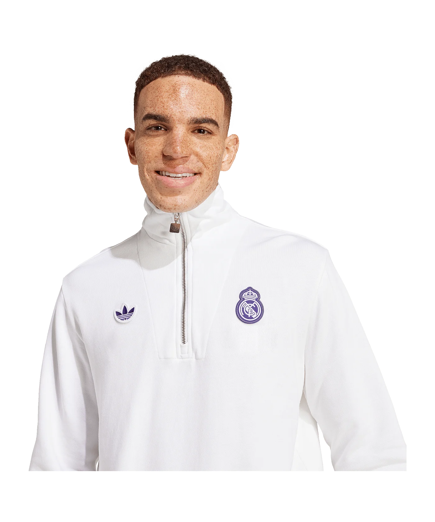 adidas Real Madrid Terrace Icon HalfZip Sweatshirt Weiss