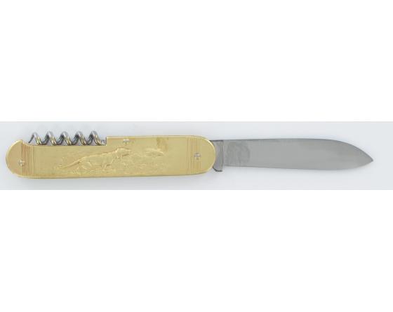 Chasseur - Chien - 2 Pièces Couteau de poche par Coursolle