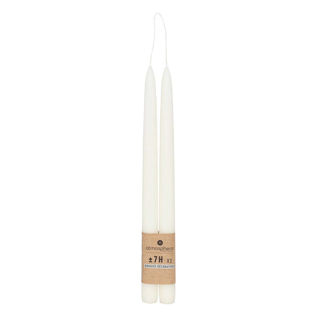 BOUGIE BATON HUGO IVOIRE H.30CM X2 PIECES