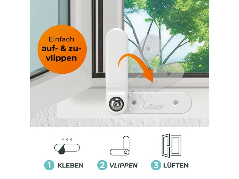 Vlippy Tür- & Fensterstopper 2er-Set Weiss Sichere Stopper