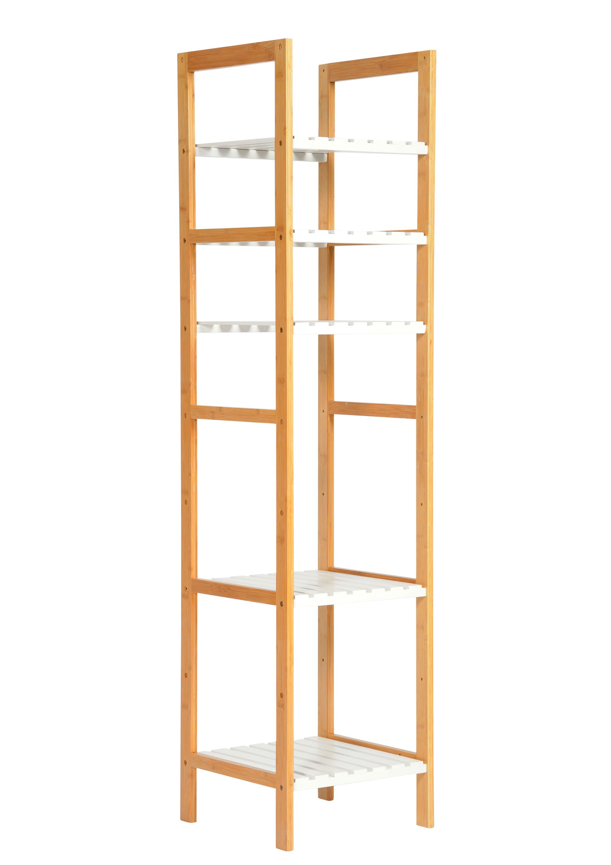Regal Bambus 33 x 33 x 140 cm weiss