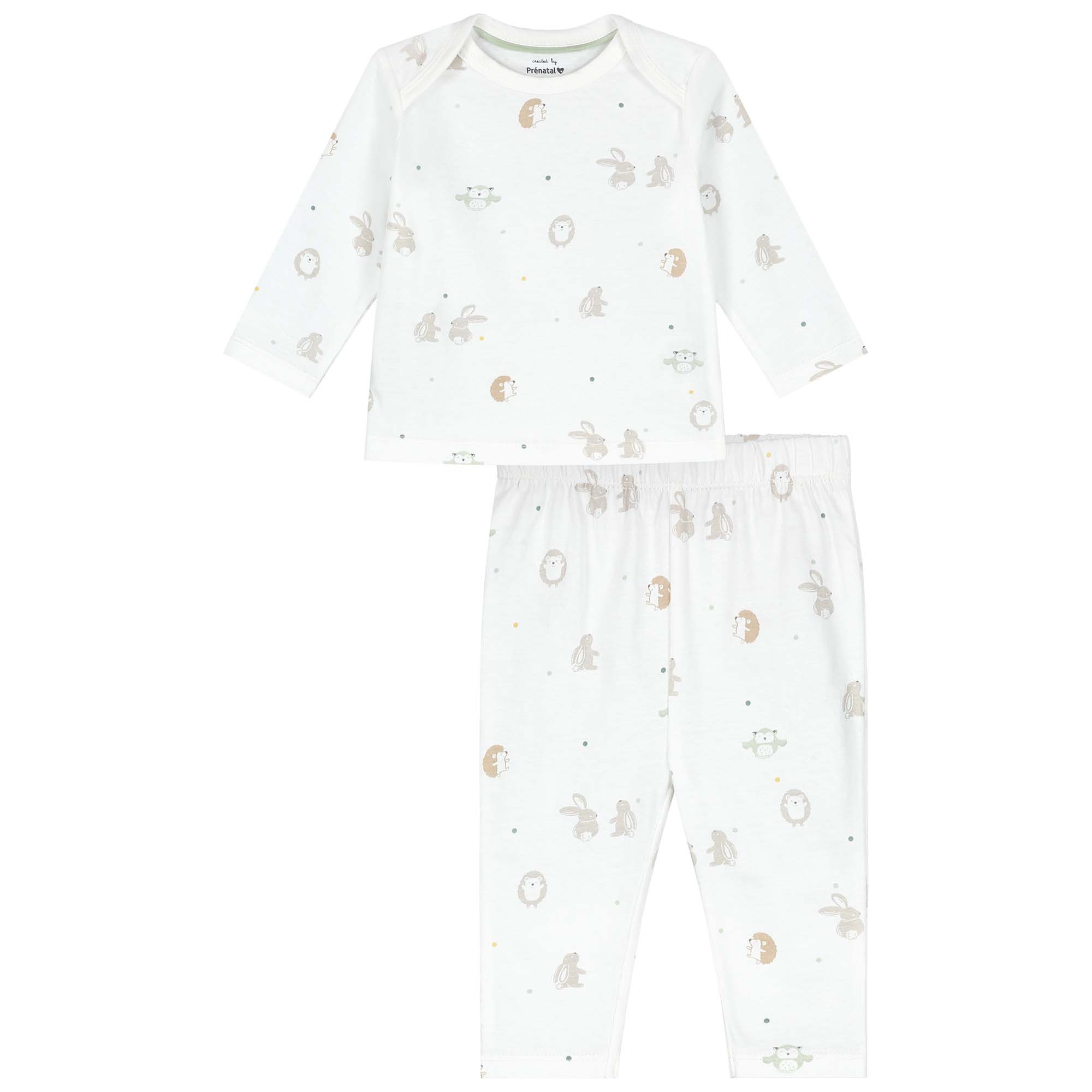 Prénatal baby pyjama Kleine Vriendjes wit