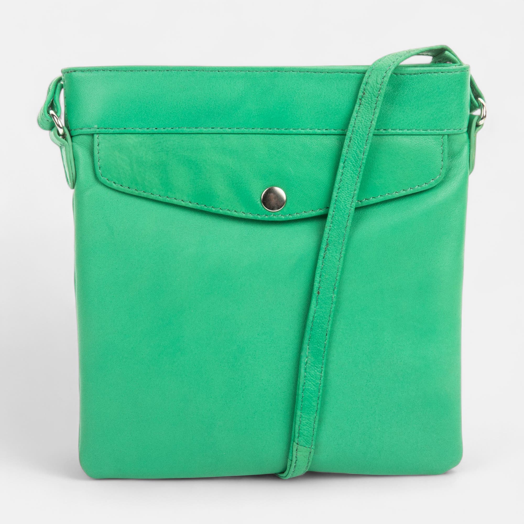 Sac bandoulière en cuir vert