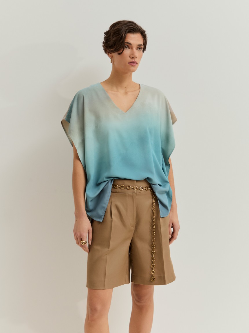 Blusa de manga curta com degradê