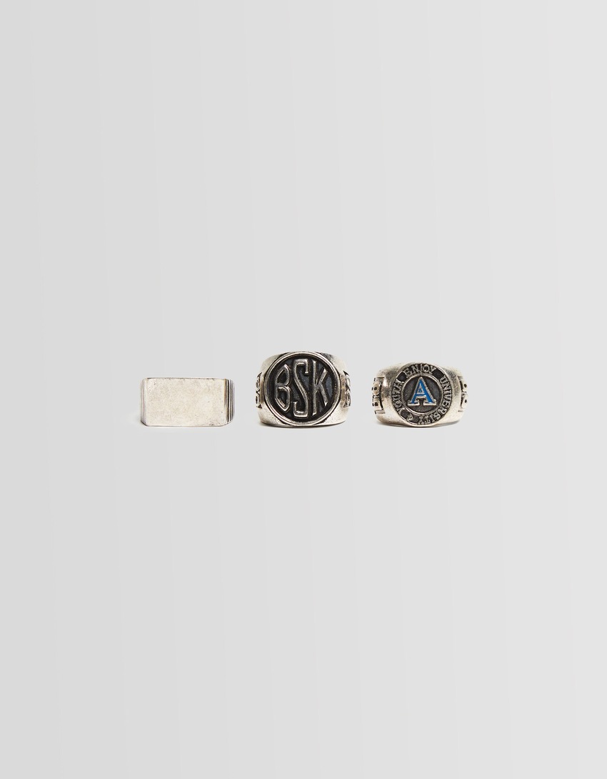 Conjunto de 3 anéis de sinete