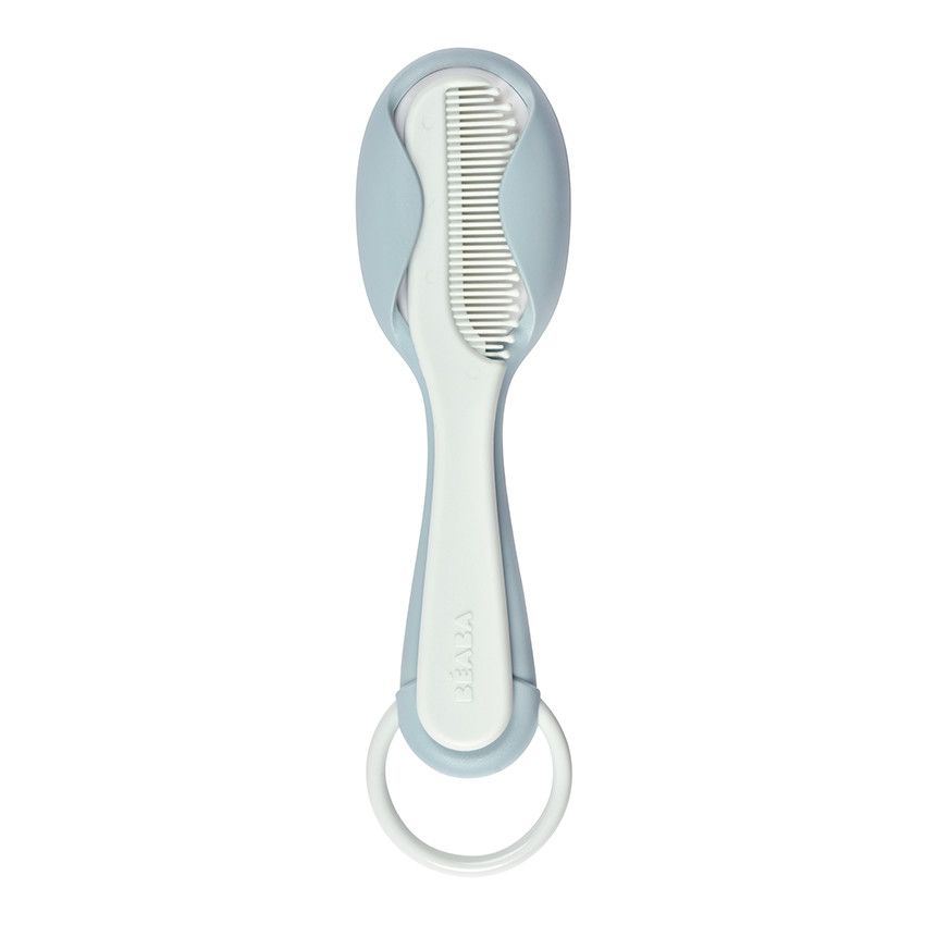 Brosse + Peigne intégré - Green Blue - Ecru