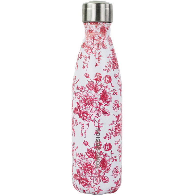 Bouteille isotherme - Toile de Jouy - Rouge - 500 ml